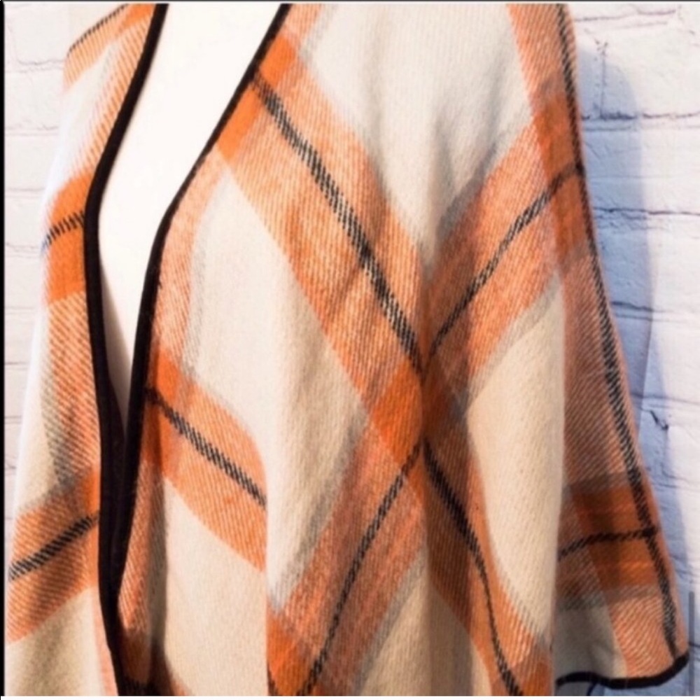 TOPSHOP Plaid Cape Poncho Sz. OSFM - Picture 6 of 8